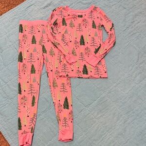 Little Sleepies Pink Christmas Tree Pajama Set